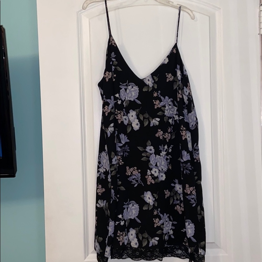 Forever 21 floral slip dress with lace bottom